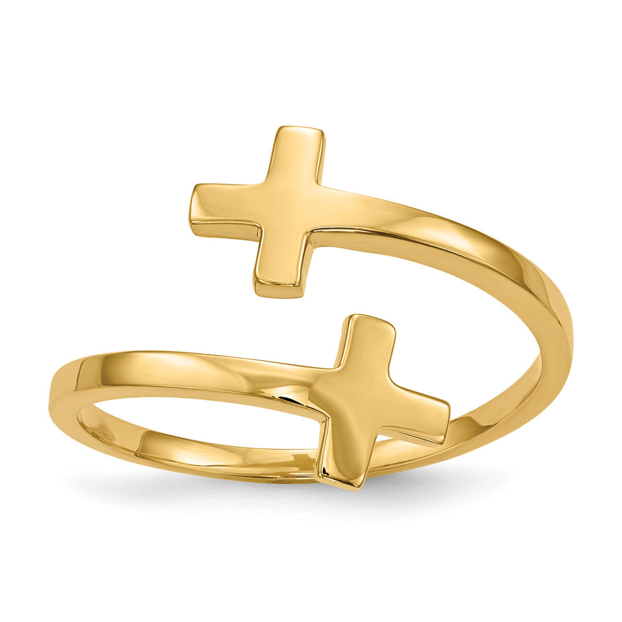 Double Cross Ring 14k Gold Polished K5734