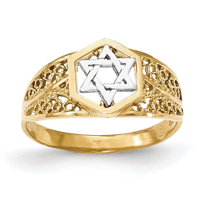 Polished Star of David Ring 14k Two-Tone Gold K5737