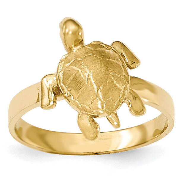 Sea Turtle Ring 14K Gold Polished &amp; Textured K5767, MPN: K5767, 637218162123