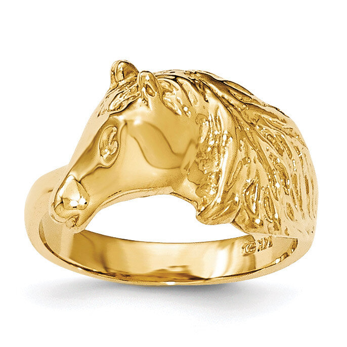 Horse Head Ring 14k Gold Polished K5781