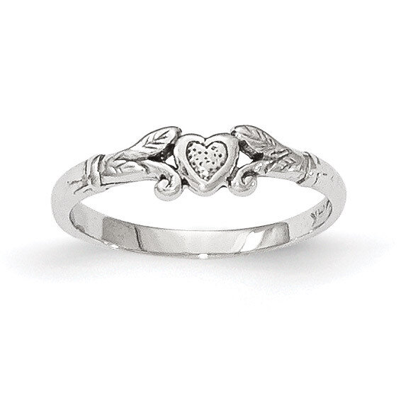 Textured Mini Heart Baby Ring 14k white Gold K5794, MPN: K5794, 637218171958
