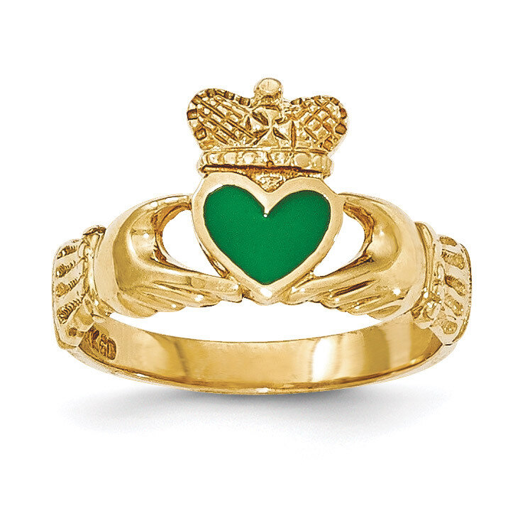 Enamel Claddagh Ring 14k Gold K5808