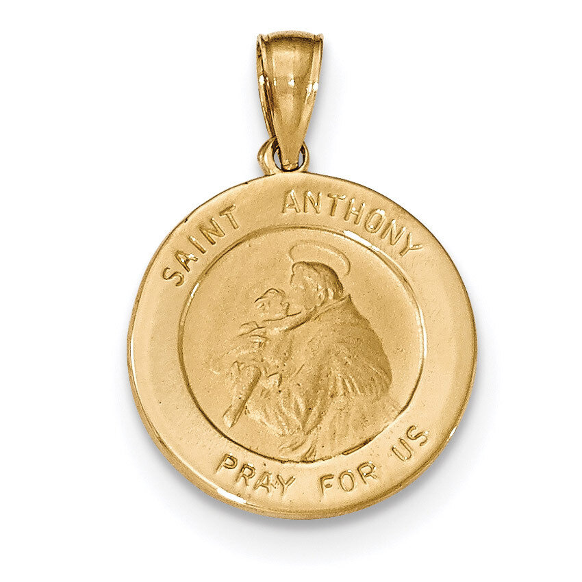 Saint Anthony Small Round Medal Pendant 14k Gold K5826, MPN: K5826, 637218169221