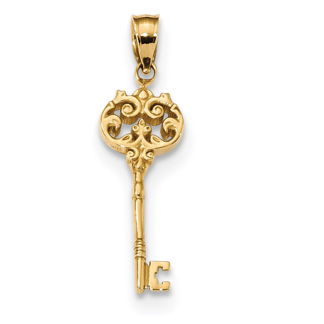 Fancy Key Pendant 14k Gold Polished K5842, MPN: K5842, 883957826172