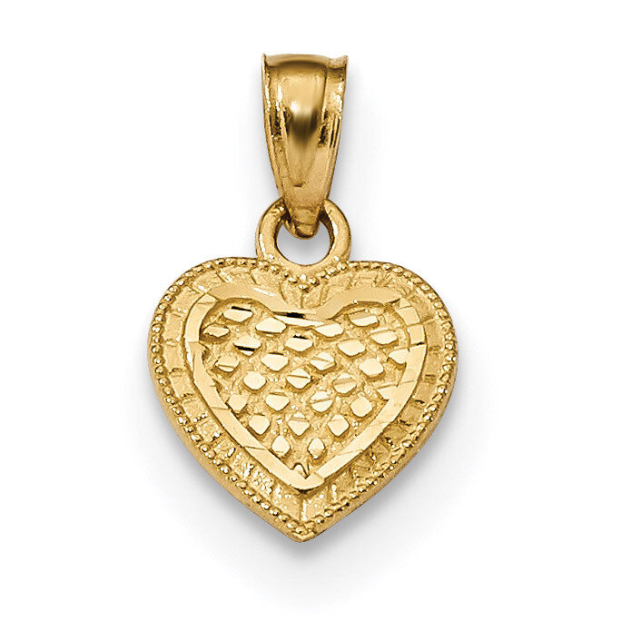 Lattice Heart Pendant 14k Gold Diamond-cut K5855, MPN: K5855, 883957782447