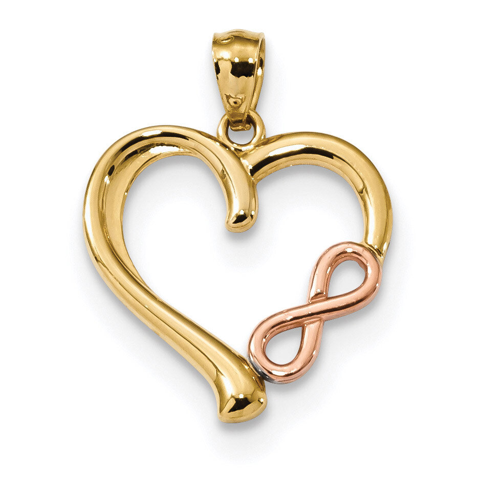 Polished Infinity Heart Pendant 14k Two-tone Rose Gold K5872, MPN: K5872, 886774116938