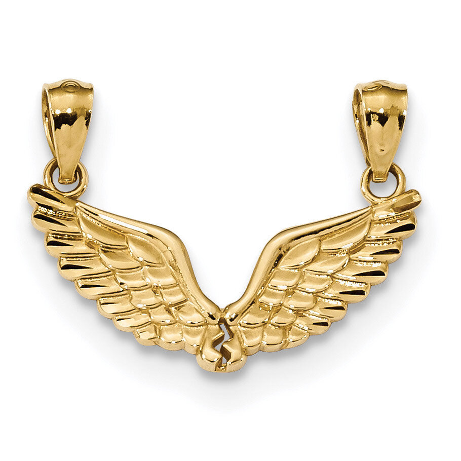 Break Apart Angel Wings Pendant 14k Gold Polished K5883