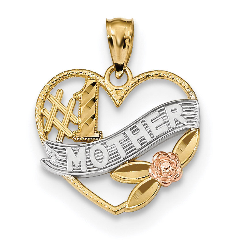 DC #Mother in Heart Rose Pendant 14k Two-tone Rose Gold K5889, MPN: K5889, 883957780764