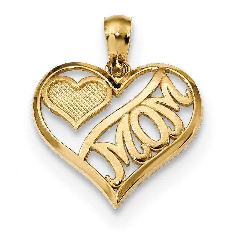 Mom &amp; Heart In Heart Pendant 14k Gold Polished K5891, MPN: K5891, 883957831060