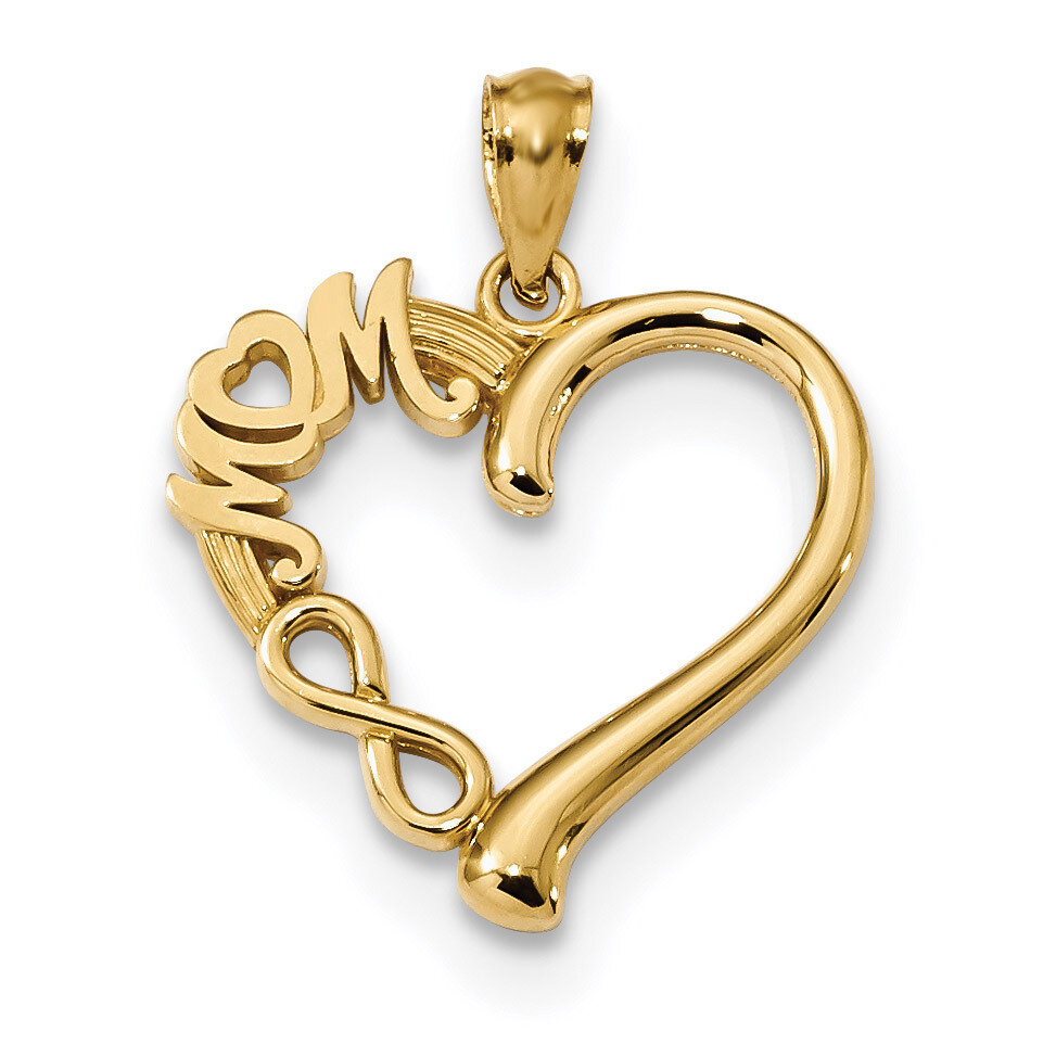 Mom in Heart with Infinity Symbol Pendant 14k Gold Polished K5898, MPN: K5898, 883957999876
