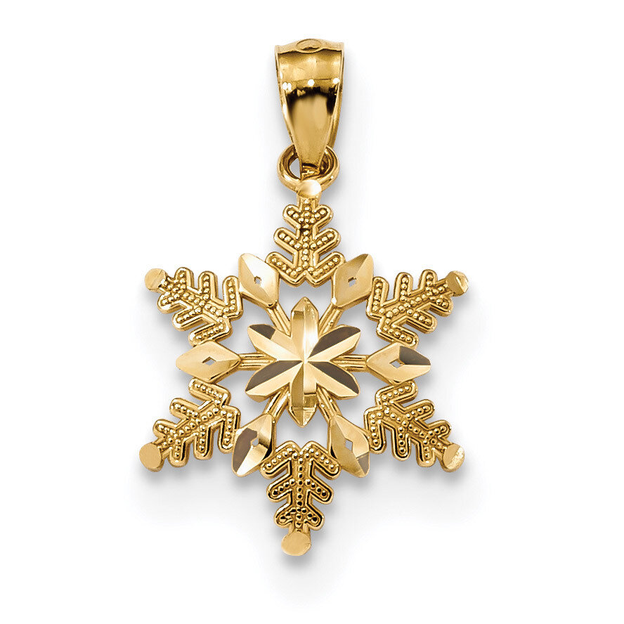 Snowflake Pendant 14k Gold Diamond-cut Polished K5914, MPN: K5914, 886774079097