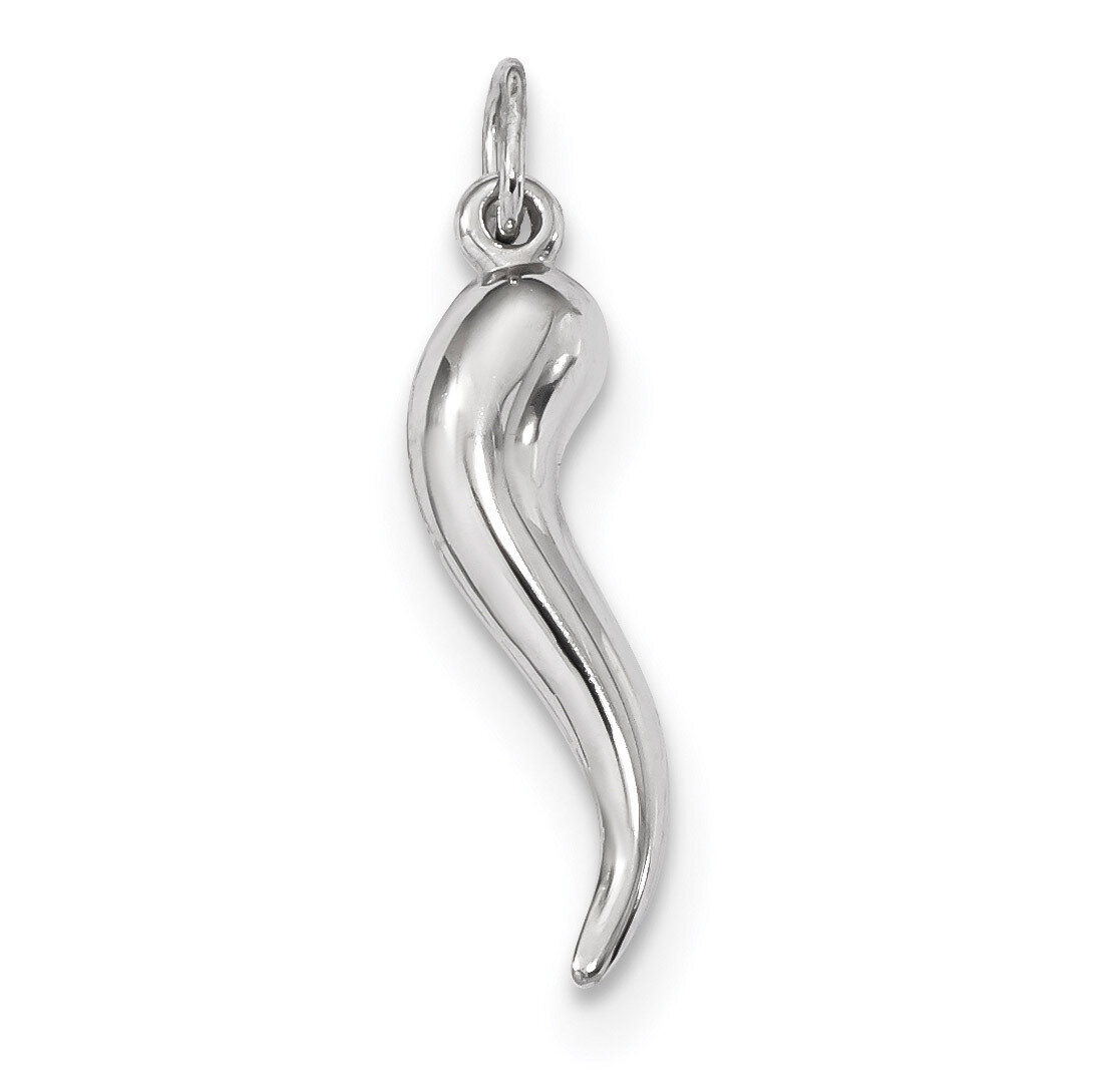 Italian Horn Charm 14k white Gold K5927, MPN: K5927, 883957132440