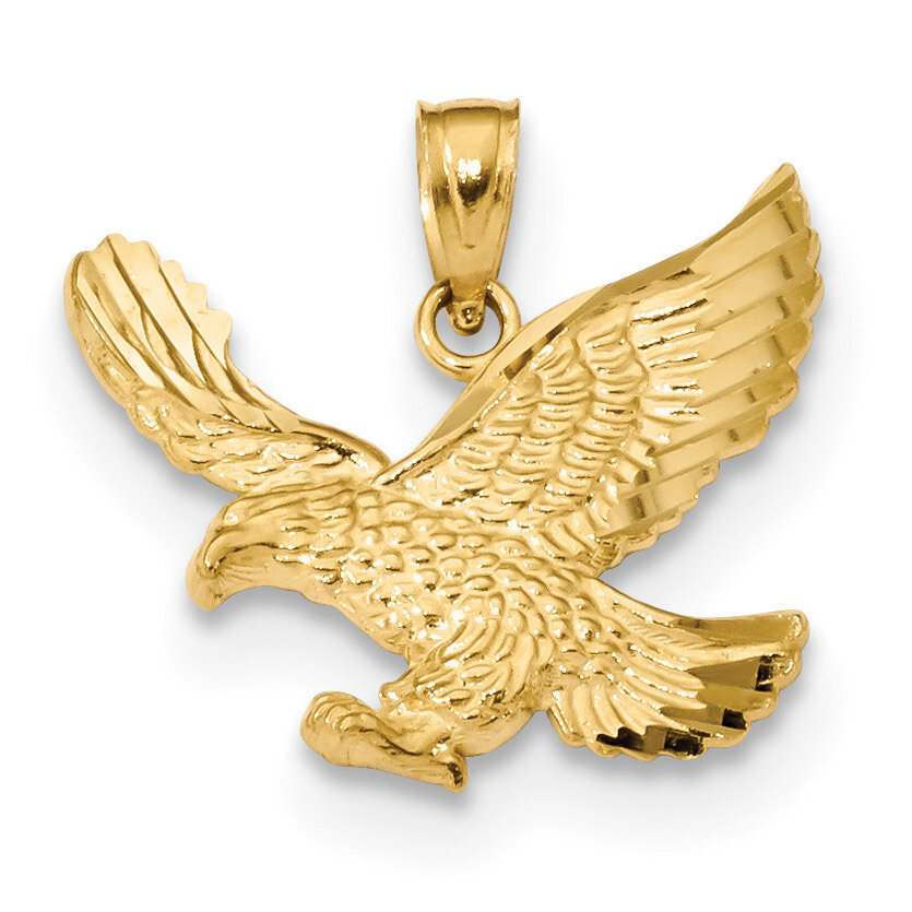 Eagle Pendant 14k Gold Diamond-cut K6000