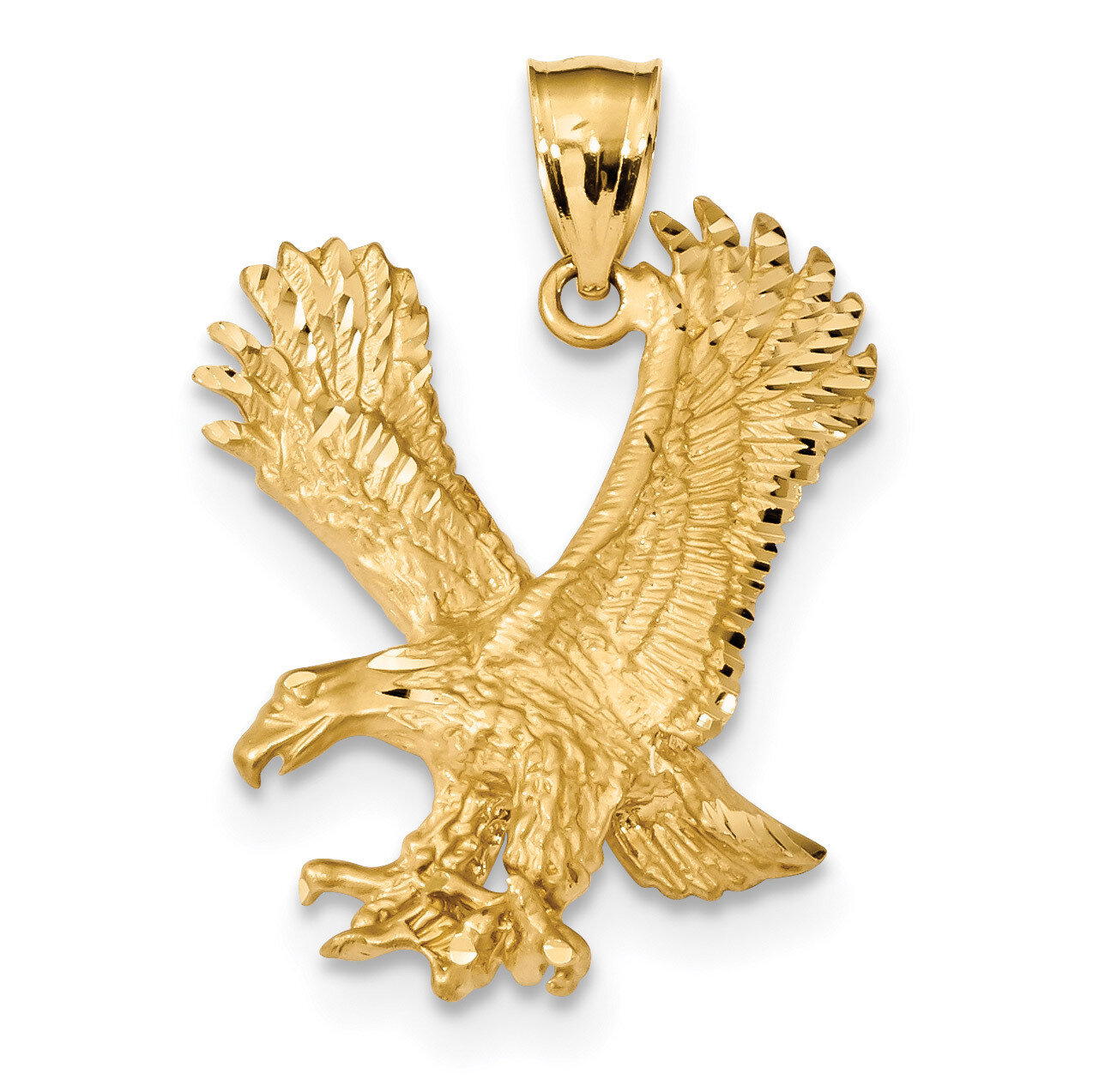 Eagle Pendant 14k Gold Satin Diamond-cut K6001, MPN: K6001, 883957831794