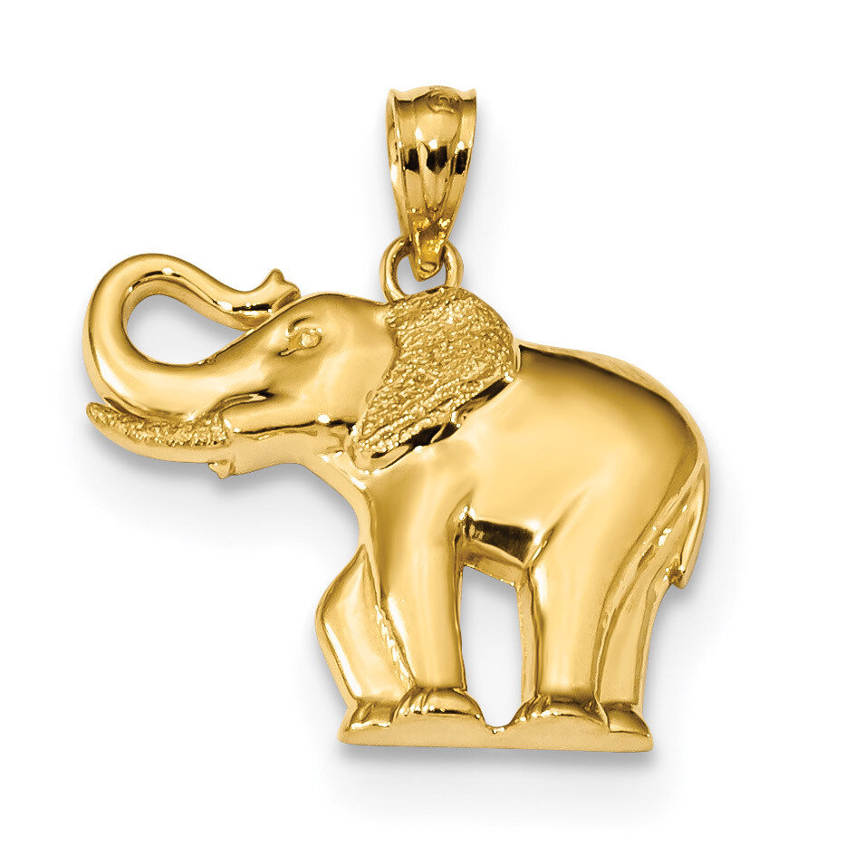 Satin Elephant Pendant 14k Gold Polished K6012, MPN: K6012, 886774079110