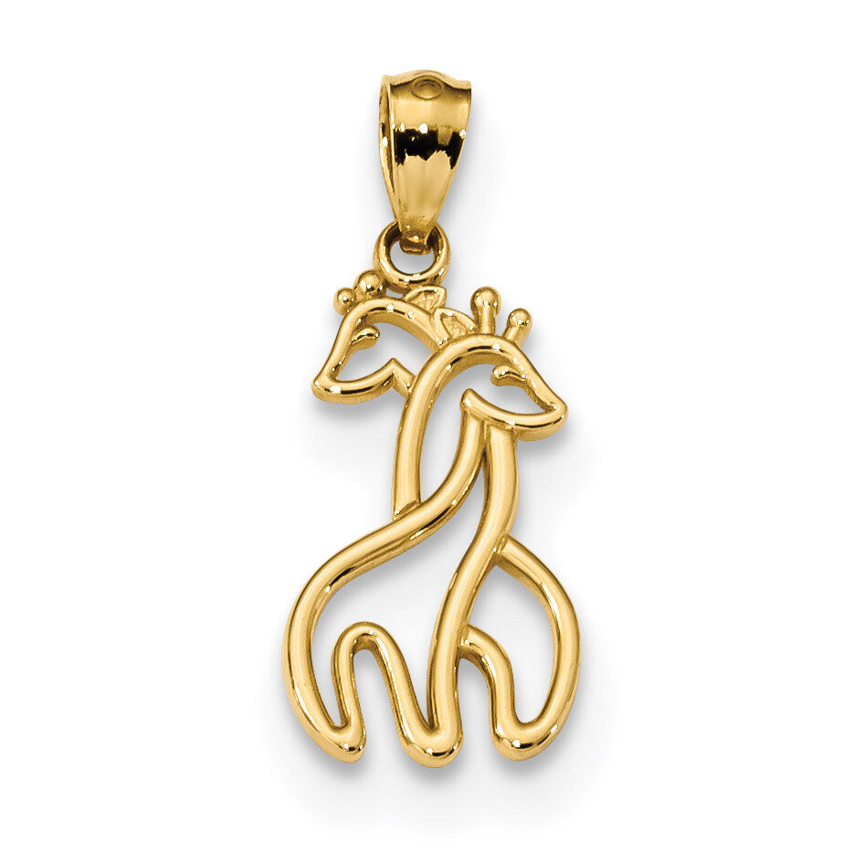 Interlocking Giraffes Pendant 14k Gold Polished K6015