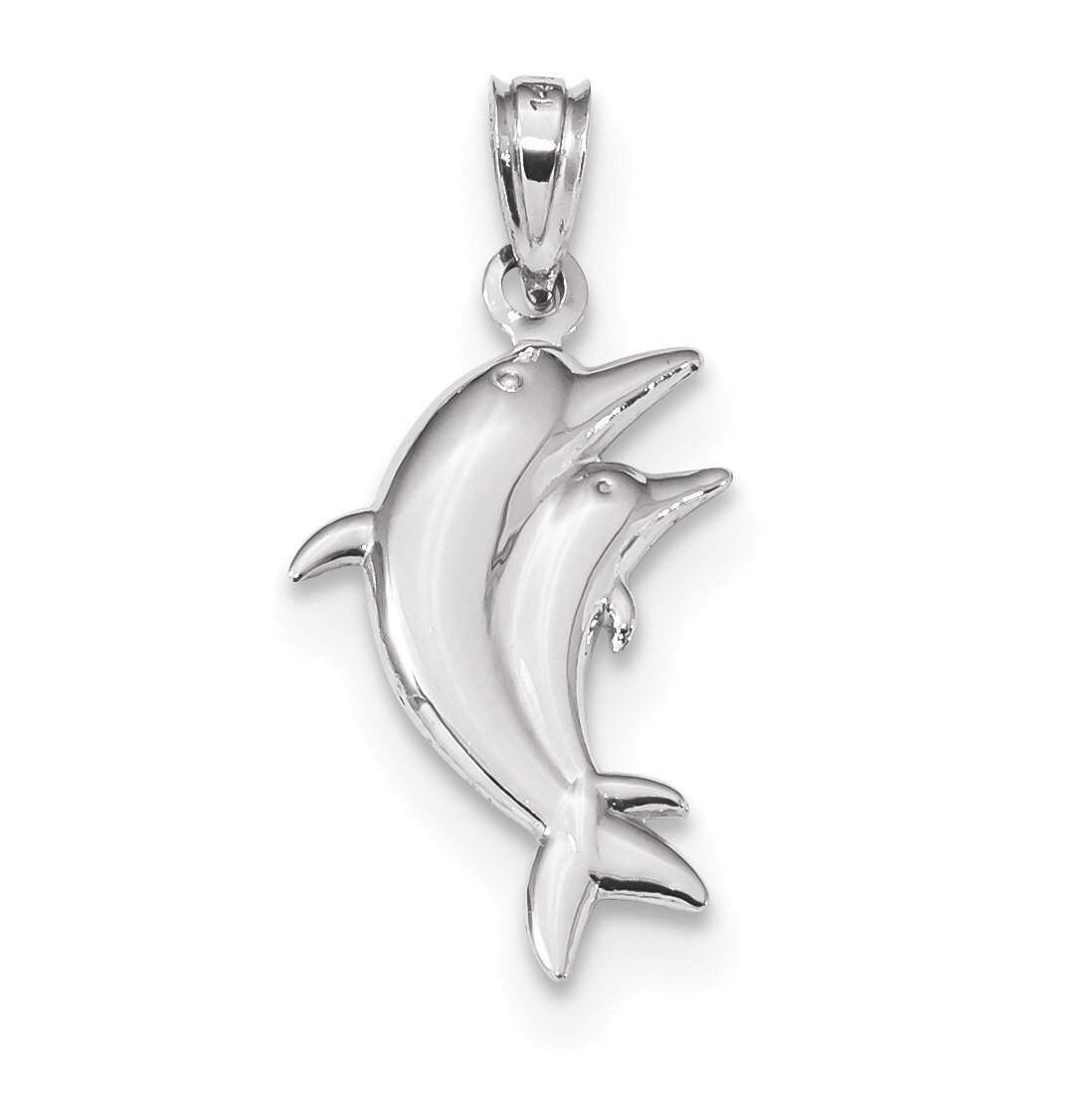 Dolphin Pair Pendant 14k white Gold K6028, MPN: K6028, 883957920627