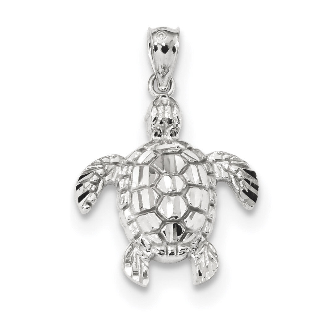 Diamond -cut Polished Sea Turtle Pendant 14k white Gold K6034, MPN: K6034, 883957925004