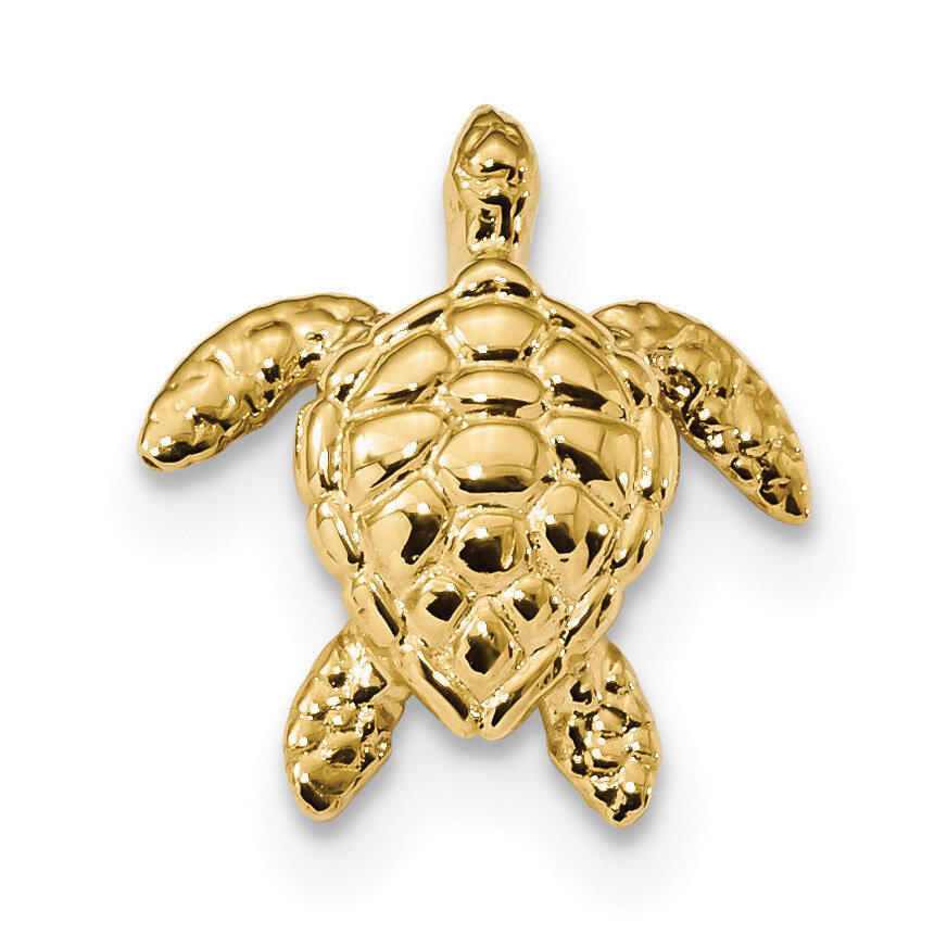 Large Sea Turtle Chain Slide 14k Gold Polished K6035