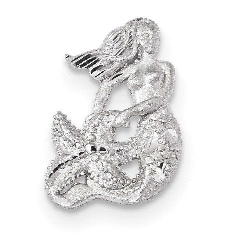 Satin &amp; Diamond -cut Mermaid Chain Slide 14k white Gold K6047, MPN: K6047, 883957826202