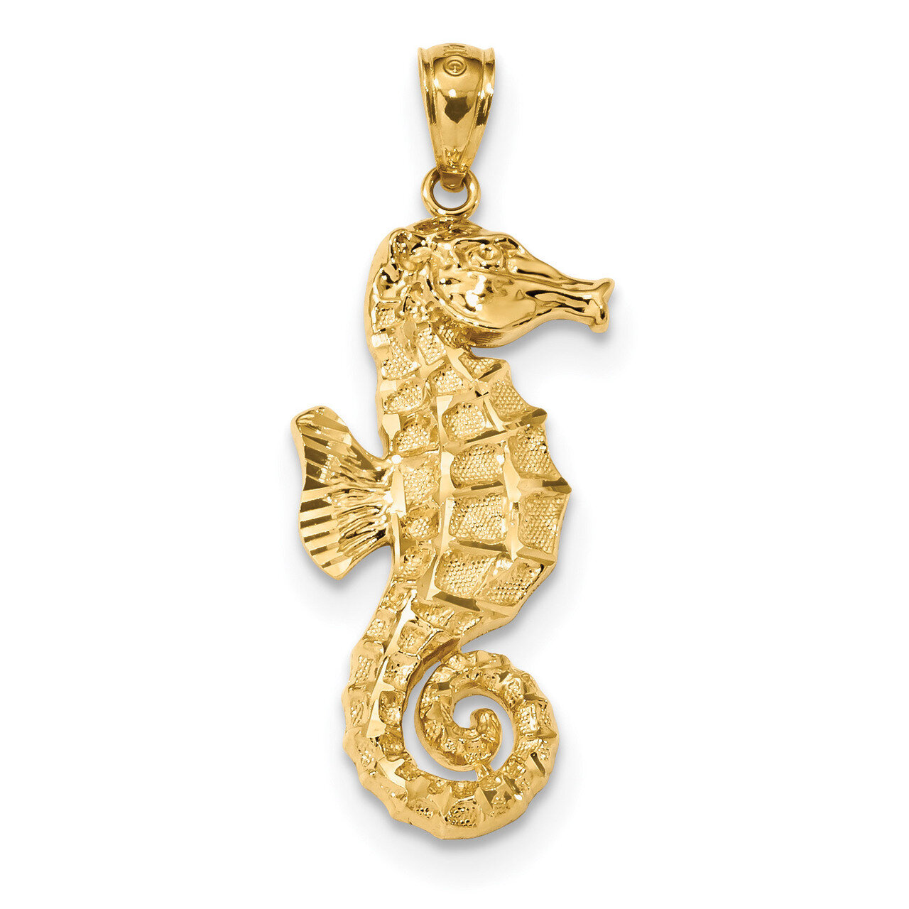 Diamond -cut Polished Sea Horse Pendant 14k Gold K6048, MPN: K6048, 883957874067