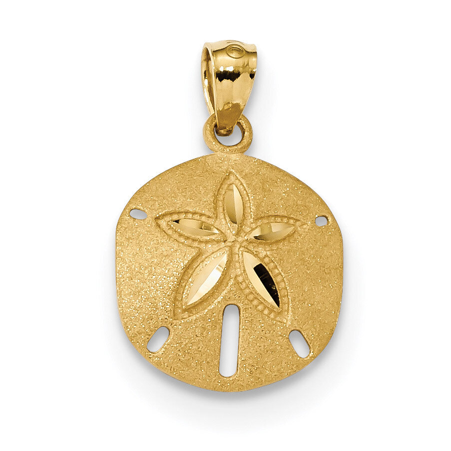 Sand Dollar Pendant 14k Gold Satin Diamond-cut K6070, MPN: K6070, 883957958569