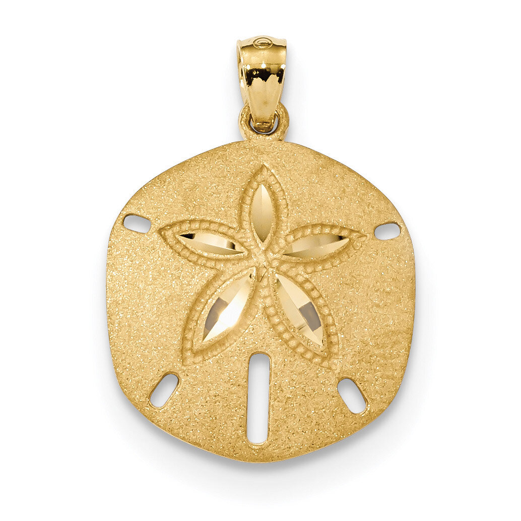 Sand Dollar Pendant 14k Gold Satin Diamond-cut K6075, MPN: K6075, 883957733319