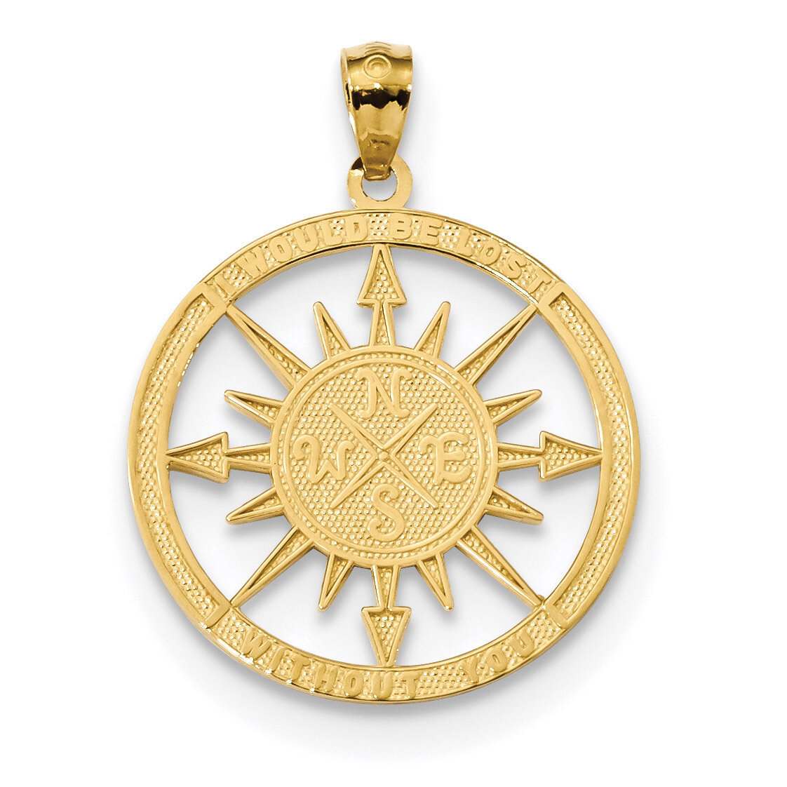 Lost Without You Compass Pendant 14k Satin & Polished K6098