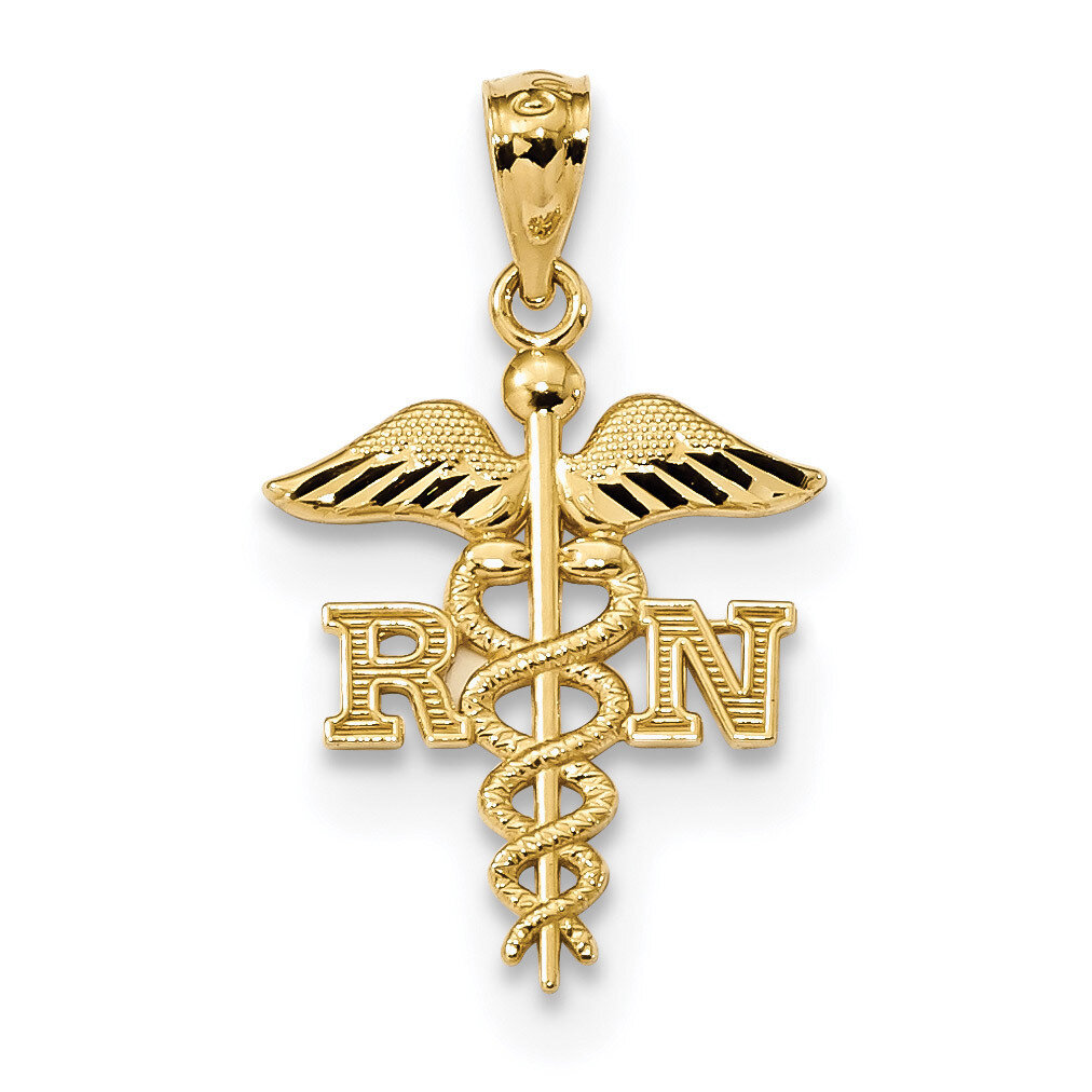 RN Nurse Pendant 14k Gold Diamond-cut Polished K6119, MPN: K6119, 886774114460