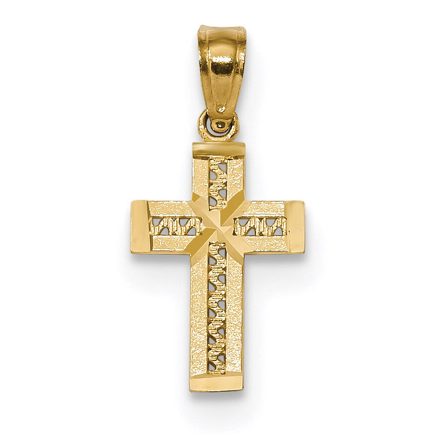 Cross with X Center Pendant 14k Gold Diamond-cut K6153, MPN: K6153, 883957787374