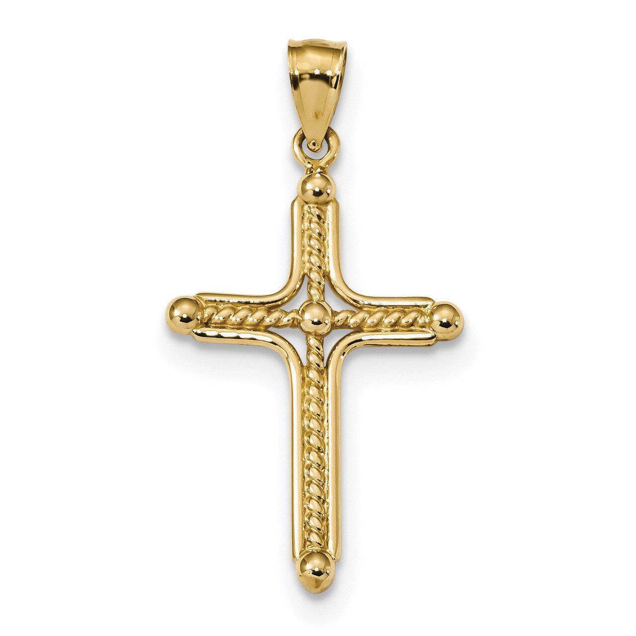 Braided Cross Pendant 14k Gold Polished K6157