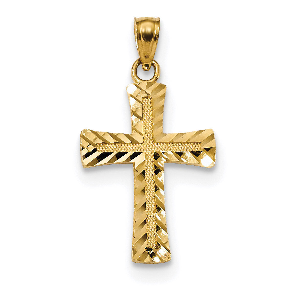 Latin Cross Pendant 14k Gold Diamond-cut K6167, MPN: K6167, 883957938806