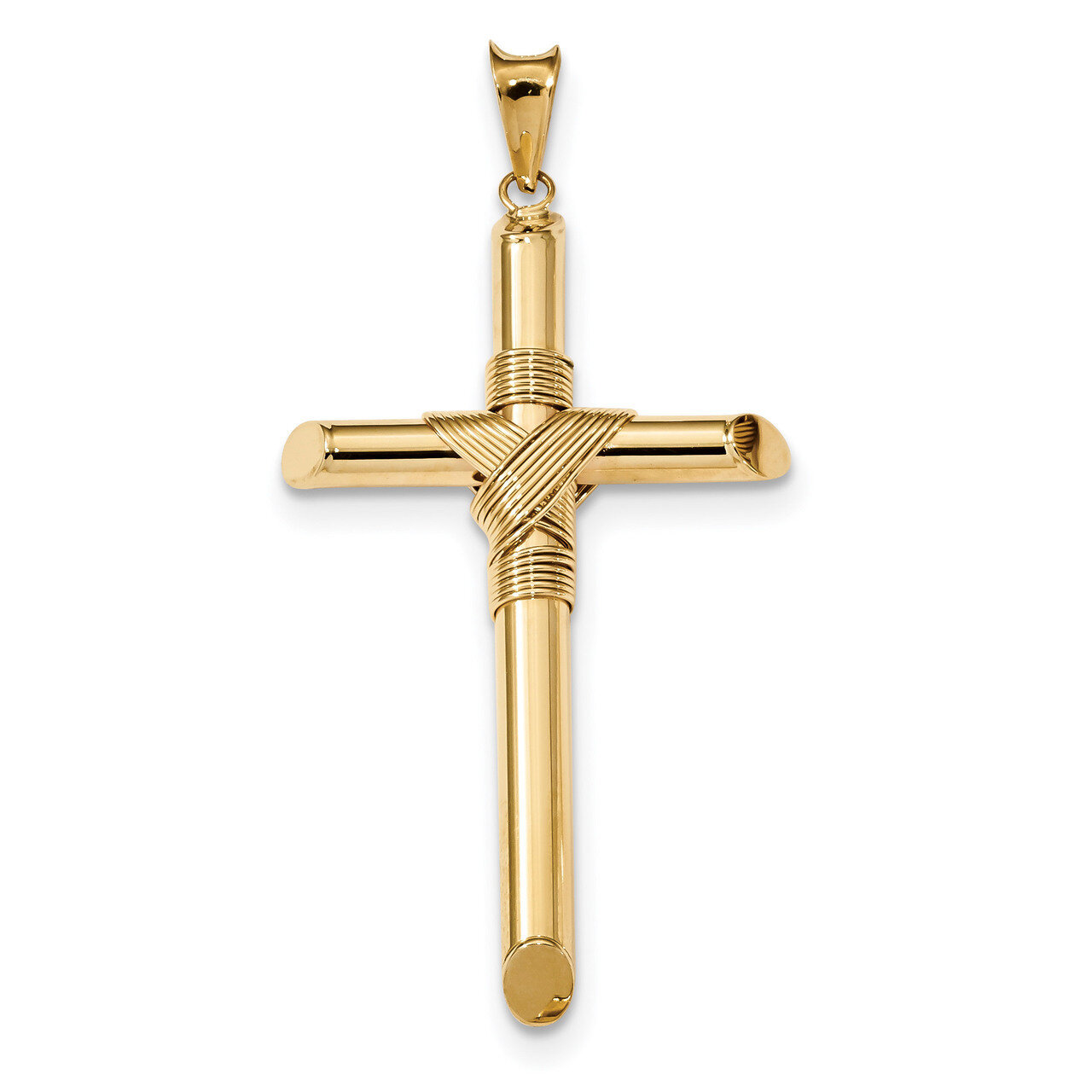 Tube Cross Pendant 14k Gold Polished K6185, MPN: K6185, 883957182124