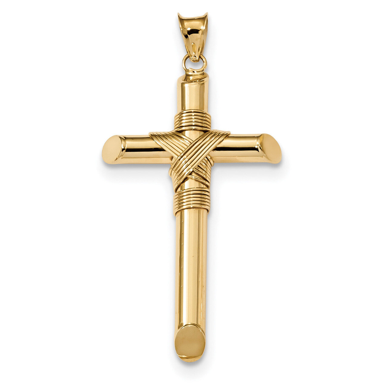 Tube Cross Pendant 14k Gold Polished K6187, MPN: K6187, 883957824017