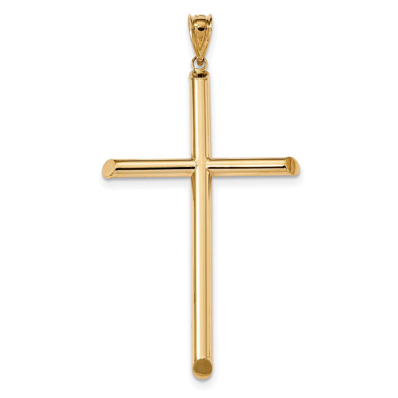 Tube Cross Pendant 14k Gold Polished K6191