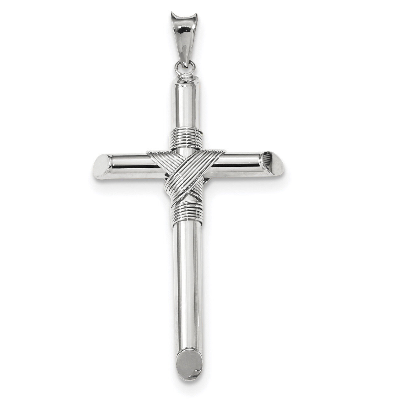 Polished Tube Cross Pendant 14k white Gold K6195, MPN: K6195, 883957182148