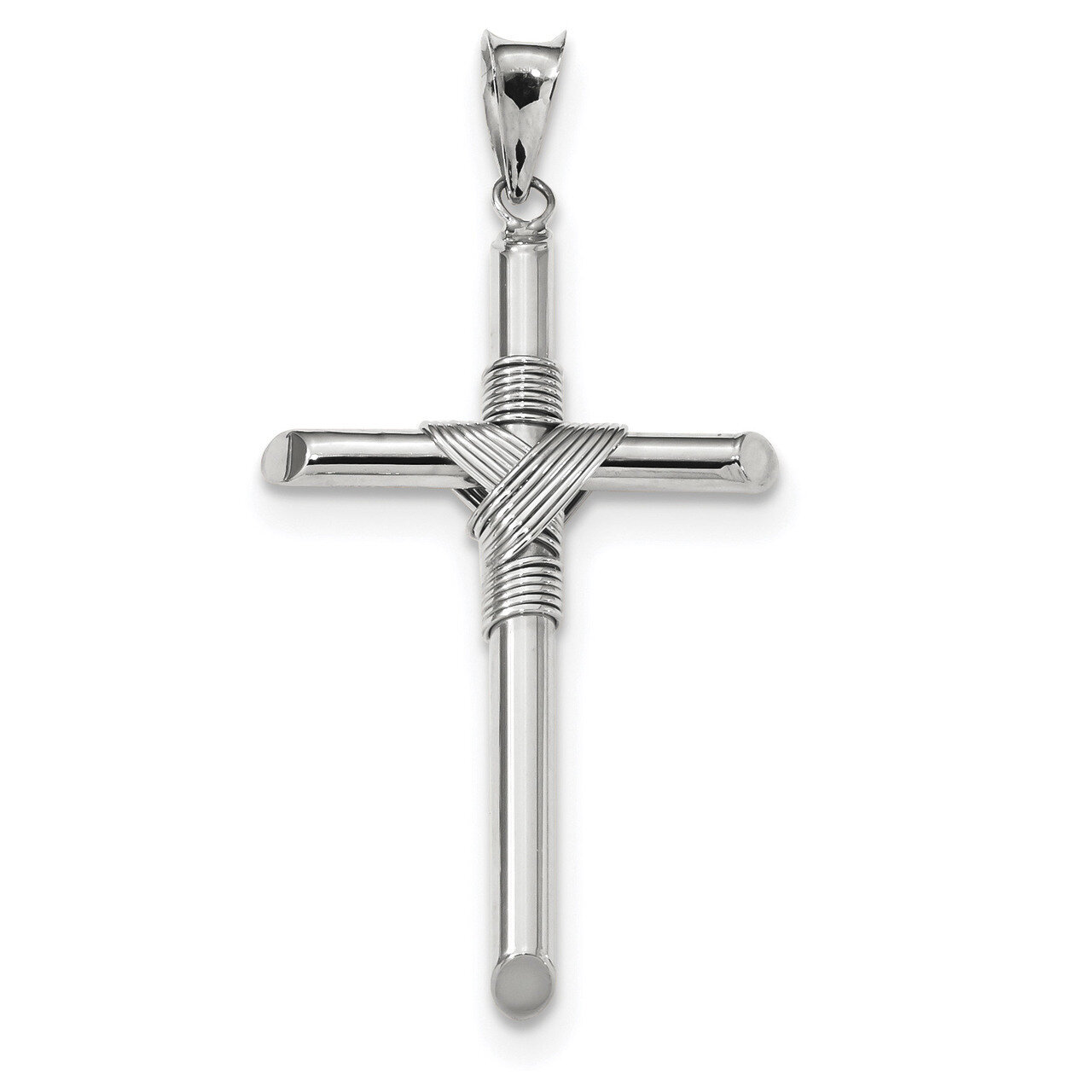 Polished Tube Cross Pendant 14k white Gold K6198, MPN: K6198, 883957182162