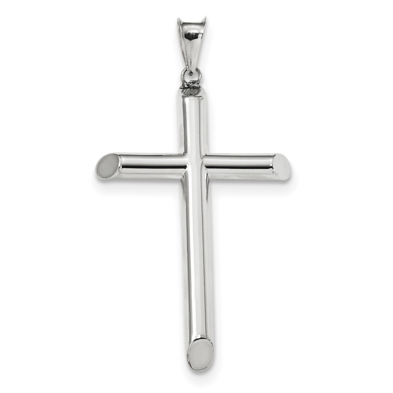 Polished Tube Cross Pendant 14k white Gold K6207, MPN: K6207, 883957964348
