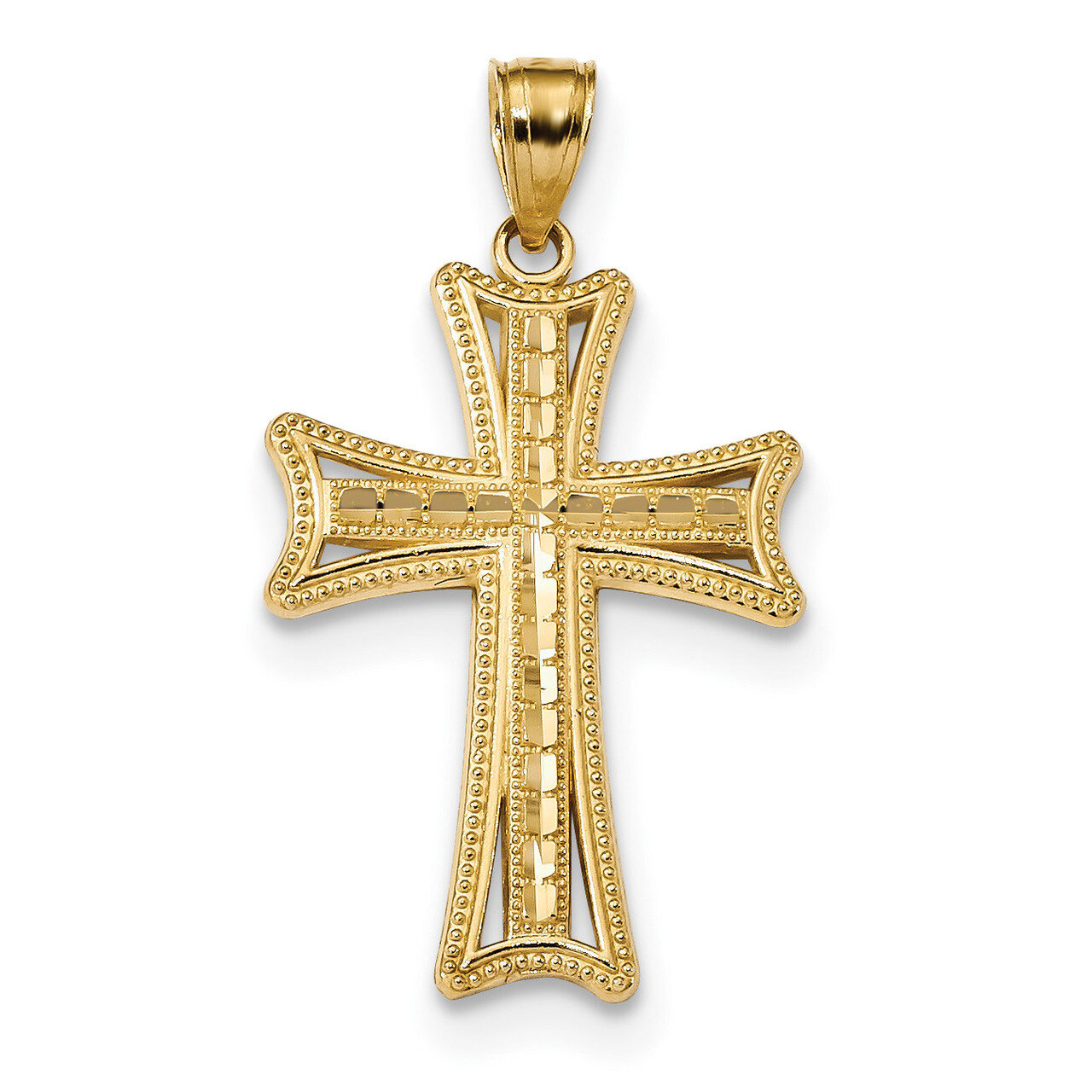 Cross Pendant 14k Gold Diamond-cut K6213, MPN: K6213, 886774018171
