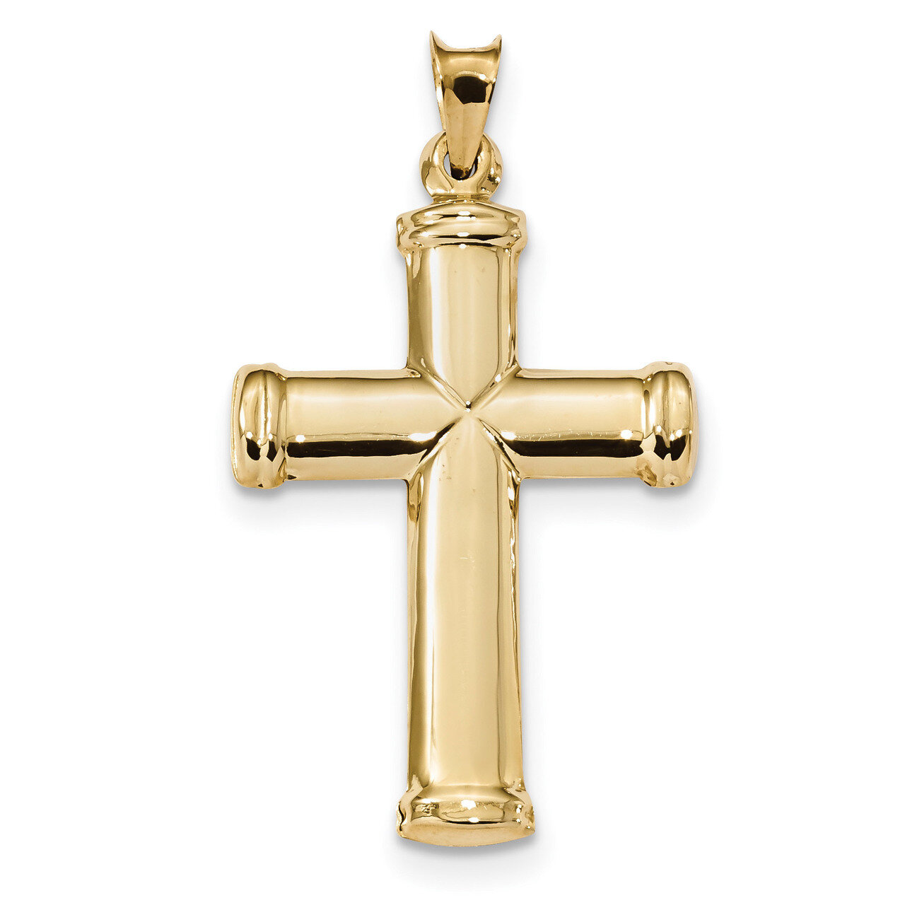 Stamping Cross Pendant 14k Gold Polished K6217