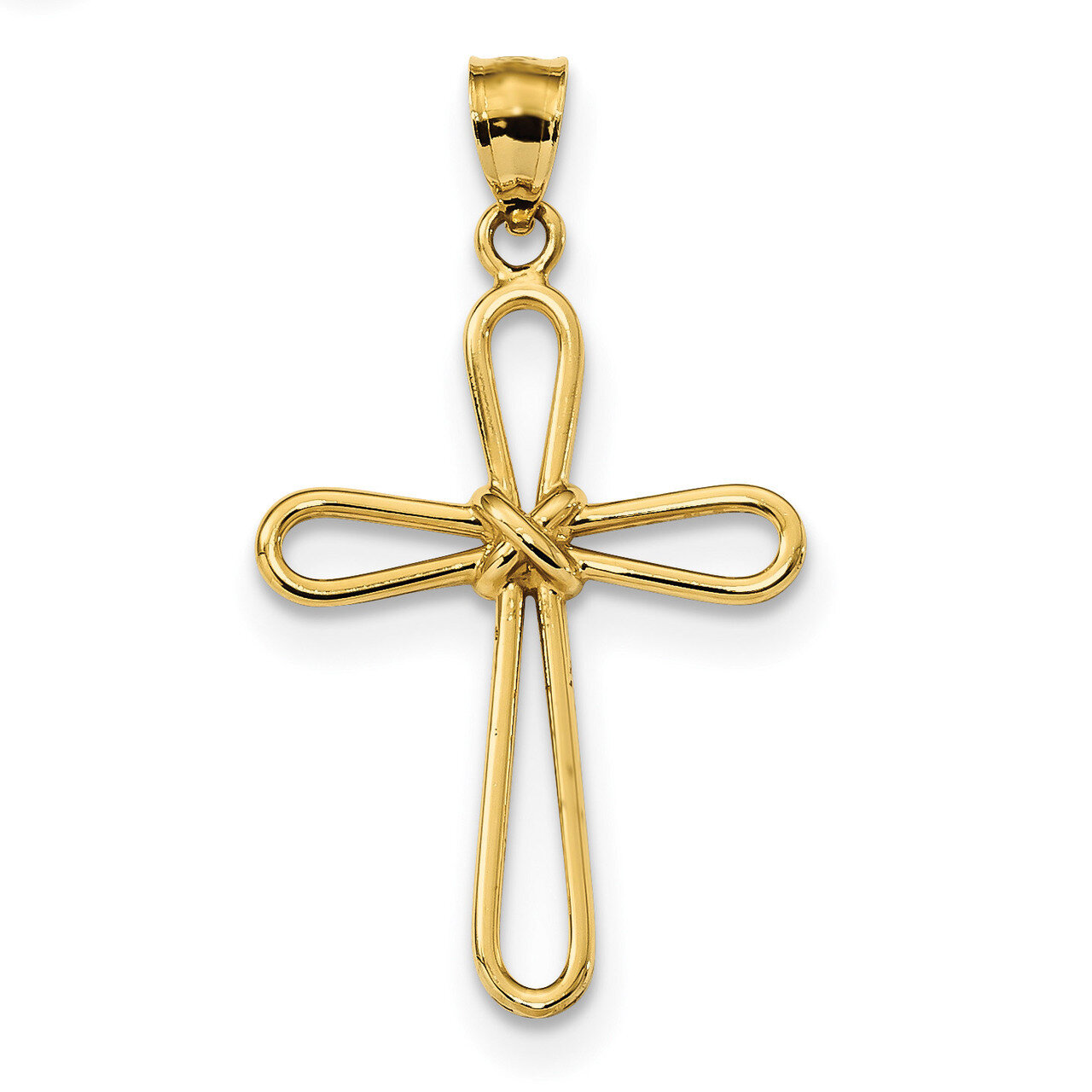 Rounded Cross with -X- Center Pendant 14k Gold Polished K6225, MPN: K6225, 883957847368