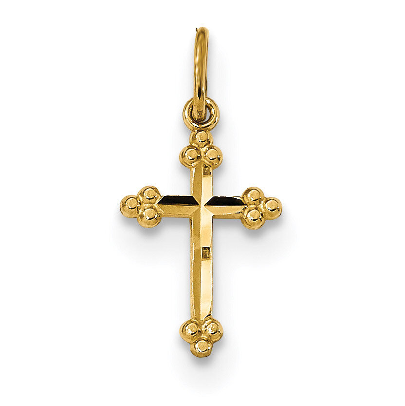 Small Budded Cross Pendant 14k Gold K6244