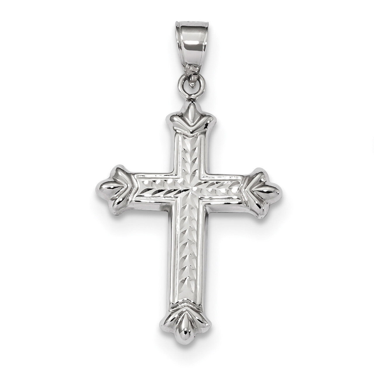 Reversible Diamond -cut Cross Pendant 14k white Gold K6251, MPN: K6251, 883957920634