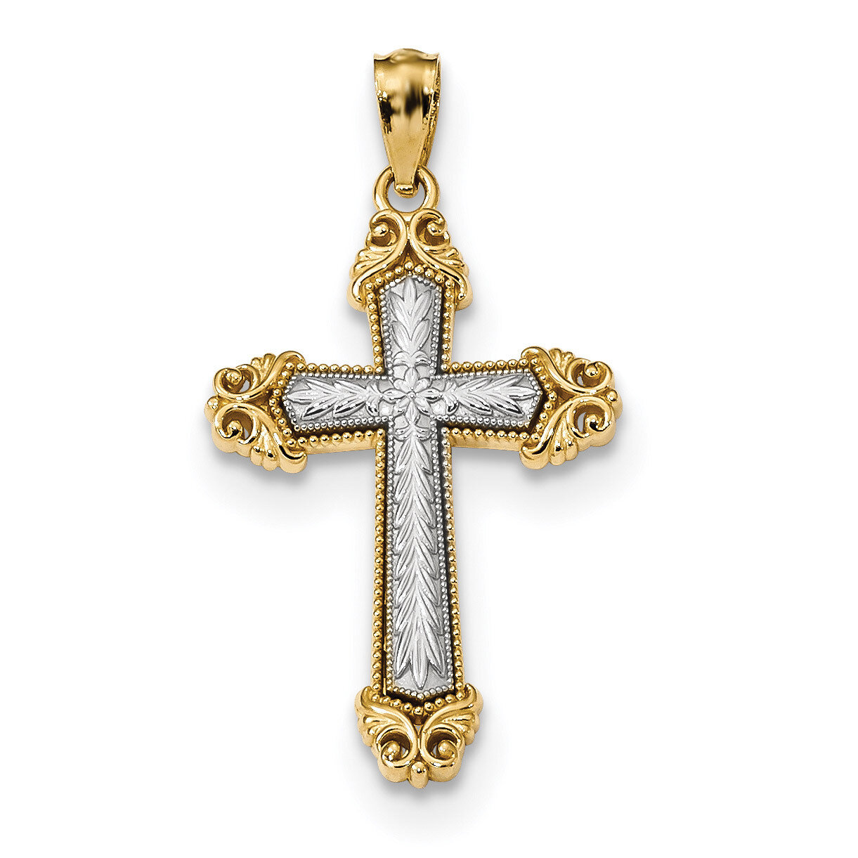 Polished Cross Pendant 14k Two-Tone Gold K6265, MPN: K6265, 883957733395