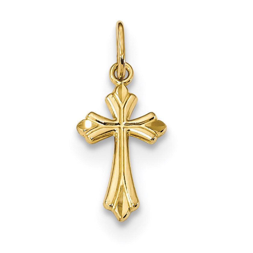 Diamond -cut Small Cross Charm 14k Gold Polished K6269, MPN: K6269, 886774111896