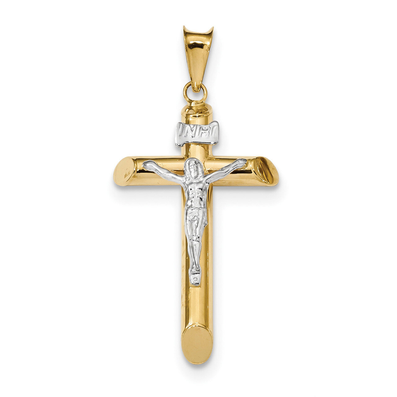 Crucifix Pendant 14k Two-Tone Gold Polished K6281