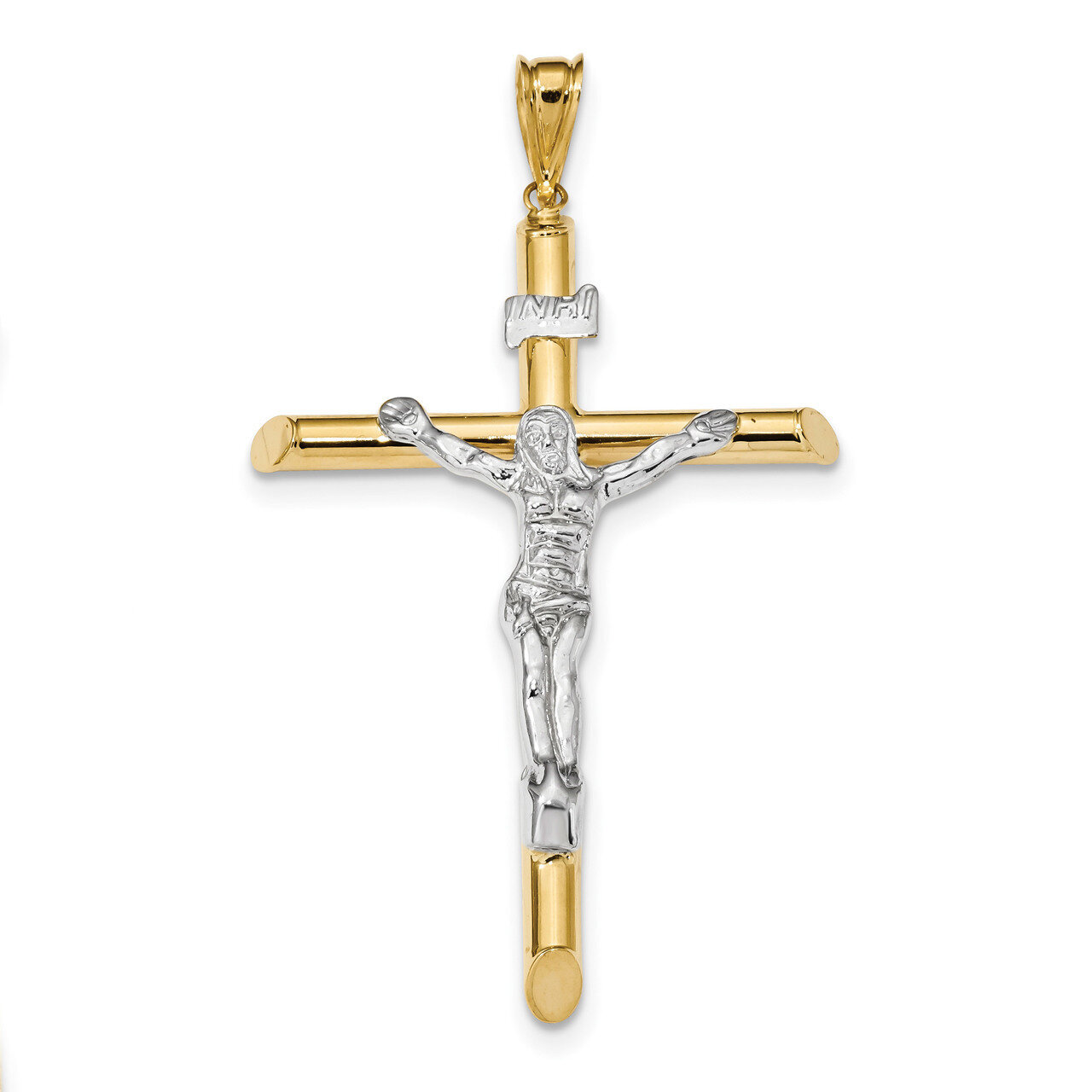 Crucifix Pendant 14k Two-Tone Gold Polished K6284