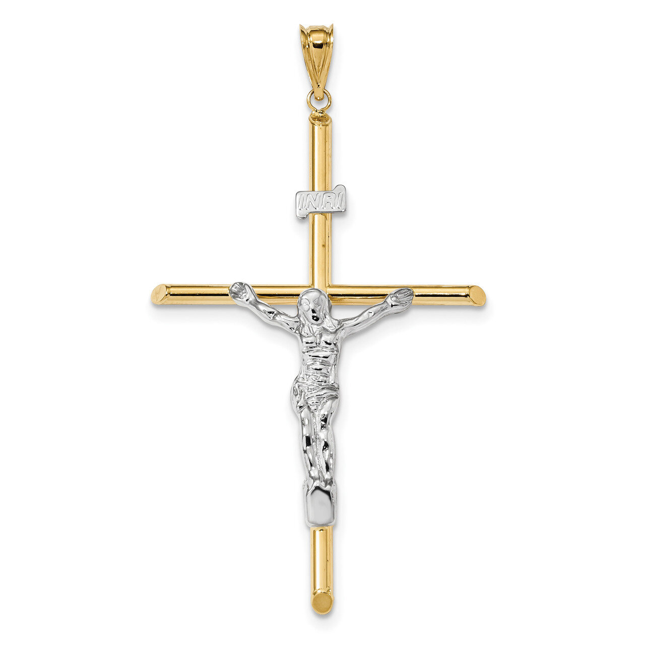 Jesus Crucifix Pendant 14k Two-Tone Gold Polished K6286, MPN: K6286, 883957834511