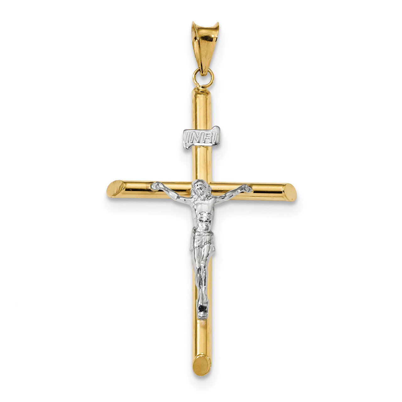 Jesus Crucifix Pendant 14k Two-Tone Gold Polished K6289, MPN: K6289, 886774104782