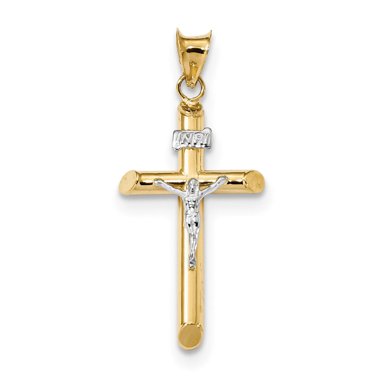 Jesus Crucifix Pendant 14k Two-Tone Gold Polished K6290